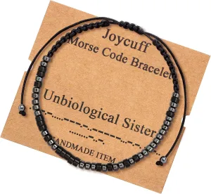 JoycuFF Morse Code Bracelets for Women Funny Gift for Girls Inspirational Jewelry with Secret Message Christmas Birthday Gifts to Her