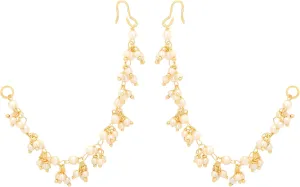 Jwellmart Indian Bollywood Gold Plated Faux Pearl Ear Chains for Earring support Traditional Jewelry
