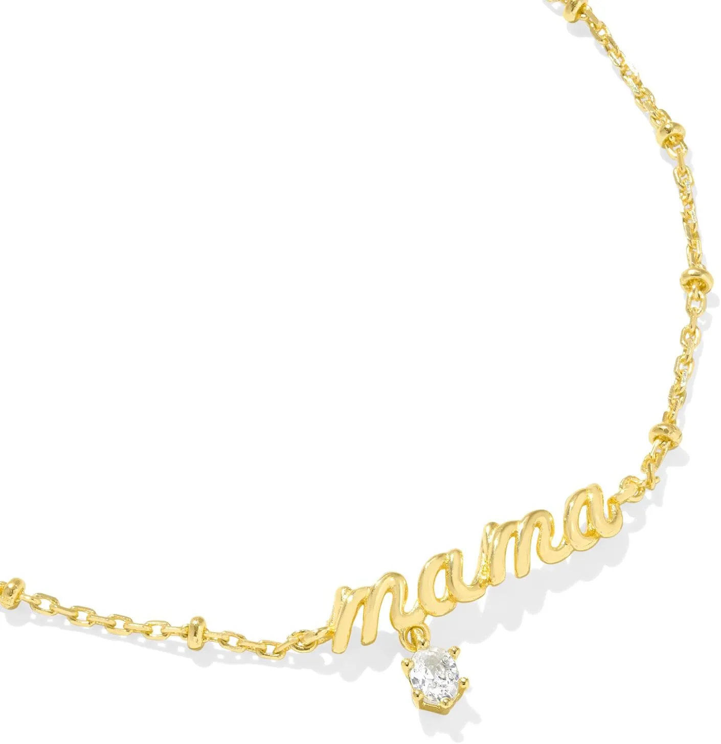 Kendra Scott Mama Crystal Delicate Chain Bracelet, White Cubic Zirconia, Fashion Jewelry for Women