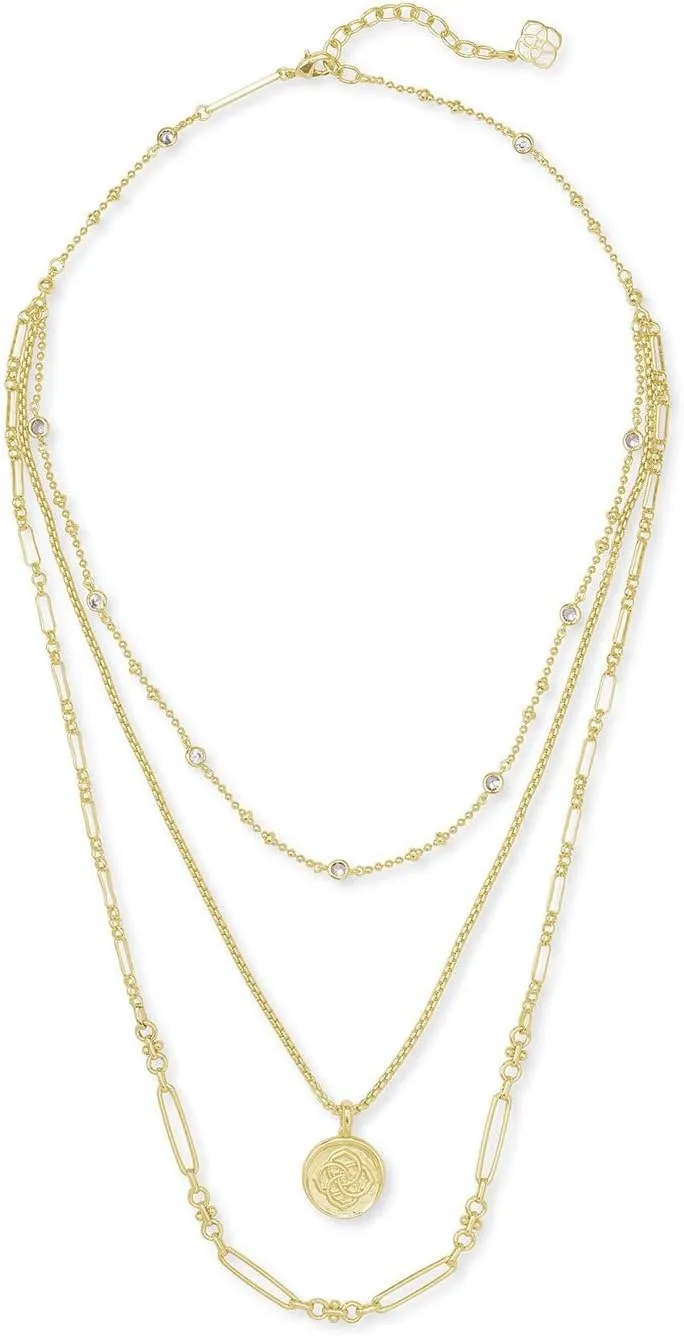 Kendra Scott Medallion Triple Strand Necklace, Fashion Jewelry for Women