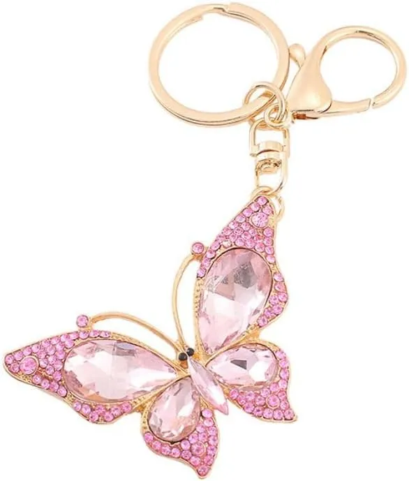 Keychain Accessories for Women Rhinestone Cherry Keychain Bee Turtle Fruit Animal Keychain for Bag Purse Car Accessories