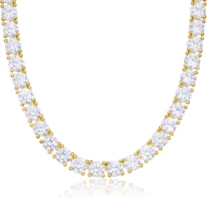KissYan Tennis Necklaces for Women Men, 14K Gold/Silver Plated Simulated Diamond Chain Round Cubic Zirconia Choker Dainty Jewelry Gift