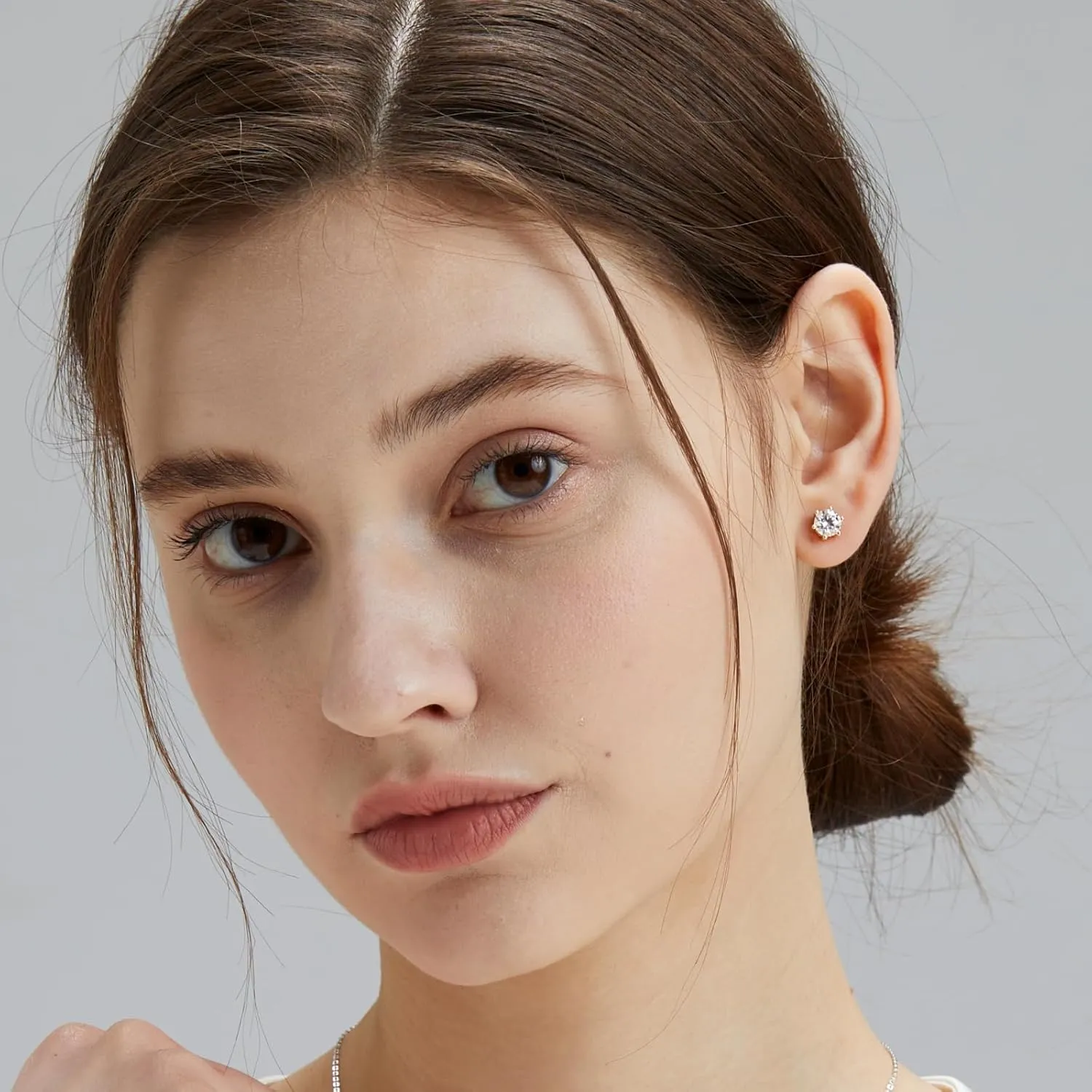 KRKC&CO Moissanite Studs Earrings, Sparkly Lab Created Earrings, S925 Sterling Silver, 6-Prong, 0.6-3CT, D Color, VVS1, 14K White Jewelry Gifts for Women
