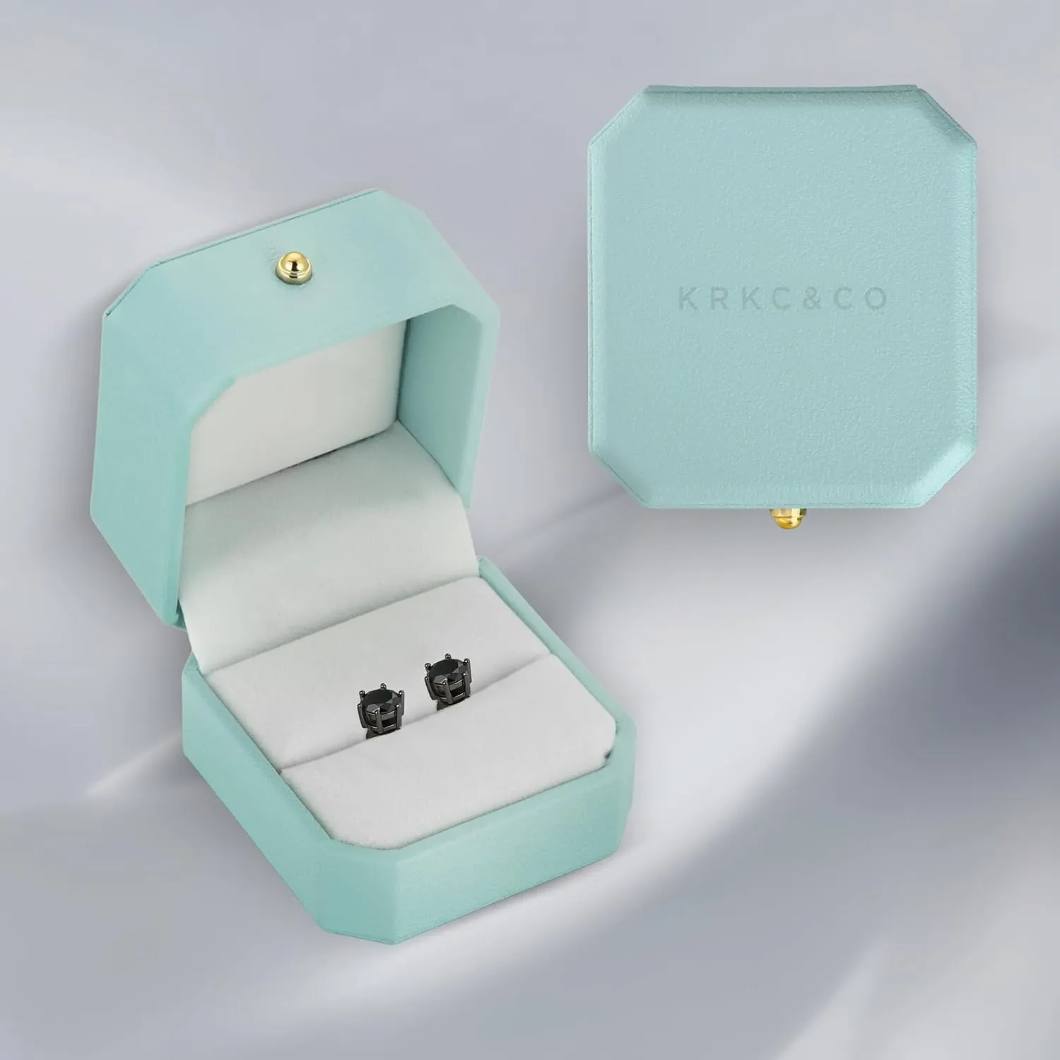 KRKC&CO Moissanite Studs Earrings, Sparkly Lab Created Earrings, S925 Sterling Silver, 6-Prong, 0.6-3CT, D Color, VVS1, 14K White Jewelry Gifts for Women