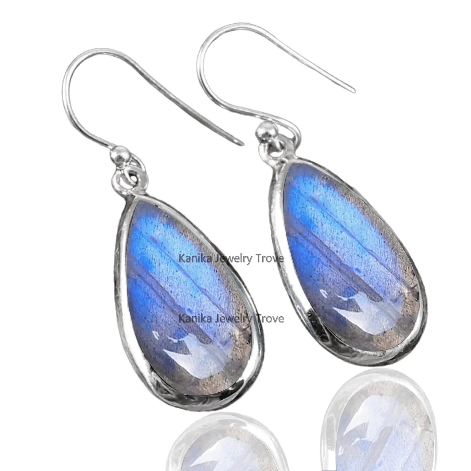 Labradorite 925 Sterling Silver Teardrop Earrings Gift for Women & Girl