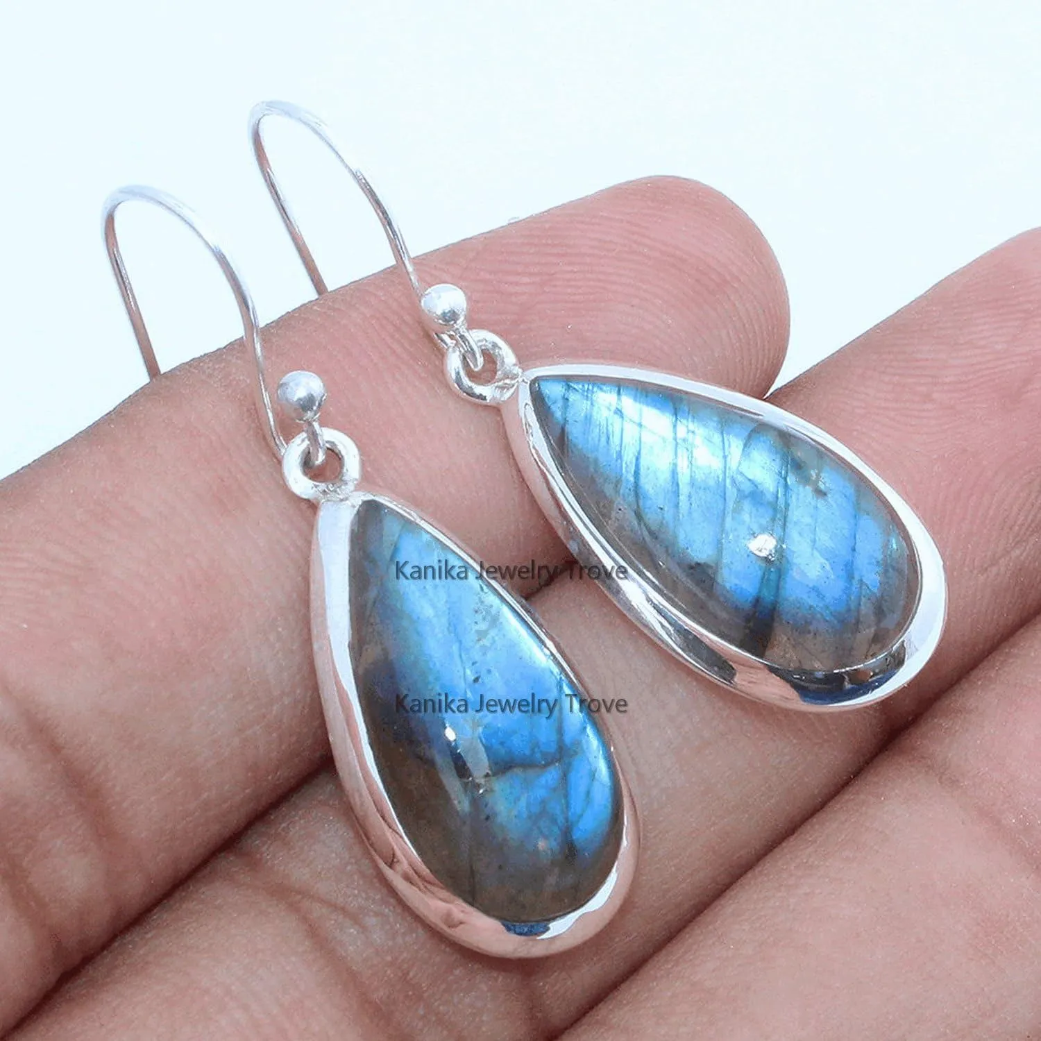 Labradorite 925 Sterling Silver Teardrop Earrings Gift for Women & Girl