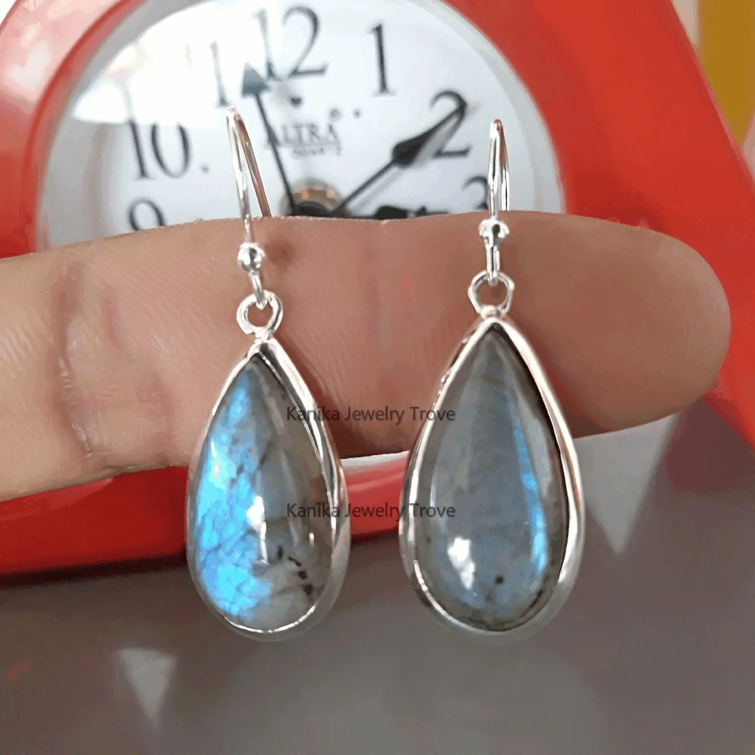 Labradorite 925 Sterling Silver Teardrop Earrings Gift for Women & Girl