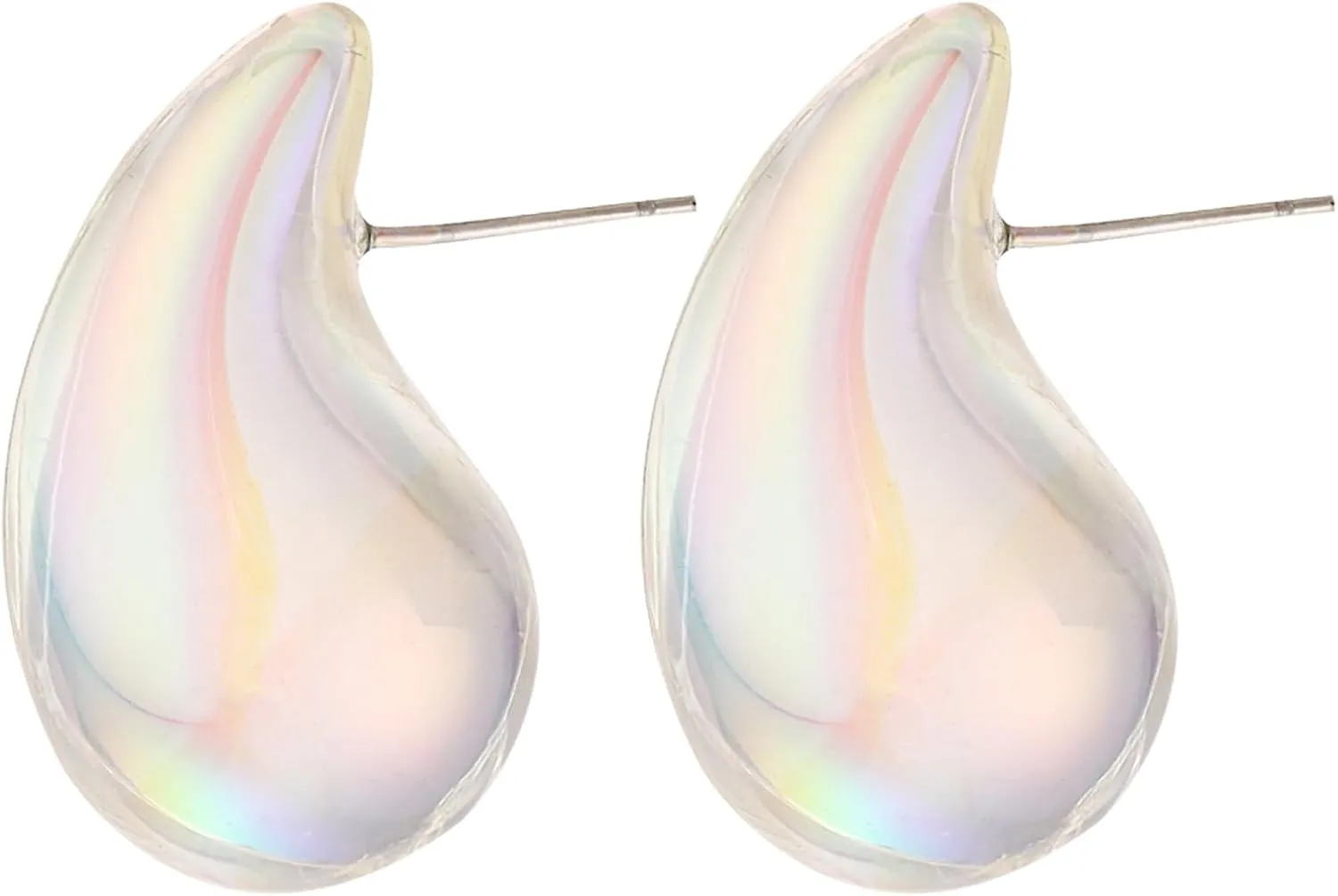Large Teardrop Earrings Gold Silver Color Plated Lightweight Chunky Hoop Earrings Hypoallergenic Fashion Jewelry for Women