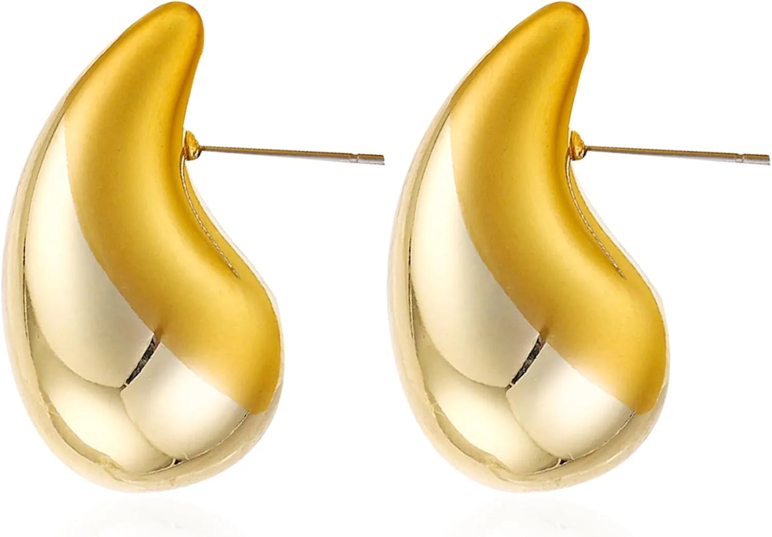 Large Teardrop Earrings Gold Silver Color Plated Lightweight Chunky Hoop Earrings Hypoallergenic Fashion Jewelry for Women