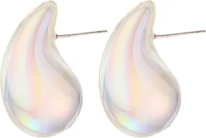 Large Teardrop Earrings Gold Silver Color Plated Lightweight Chunky Hoop Earrings Hypoallergenic Fashion Jewelry for Women