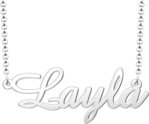 Layla Name Necklace Personalized Sterling Silver Custom Name Necklace for Women
