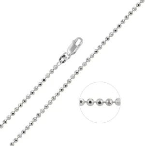 LeCalla 925 Sterling Silver Italian Jewelry Trendy Gift 1.2 MM, 1.50 MM, 2 MM, 3 MM Diamond-Cut Ball Chain Necklace for Teen Women with Lobster Clasp (16, 18, 20, 22, 24 Inches)