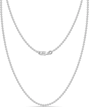 LeCalla 925 Sterling Silver Italian Jewelry Trendy Gift 1.2 MM, 1.50 MM, 2 MM, 3 MM Diamond-Cut Ball Chain Necklace for Teen Women with Lobster Clasp (16, 18, 20, 22, 24 Inches)