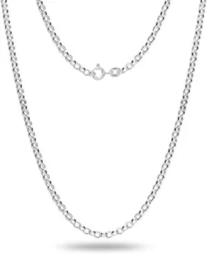 LeCalla 925 Sterling Silver Italian Jewelry Trendy Gift 1.5 MM, 2 MM, 3 MM Rolo Link Chain Necklace for Teen Women and Men with Spring Ring Clasp (16, 18, 20, 24 Inches)