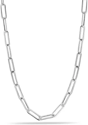 LeCalla 925 Sterling Silver Italian Paperclip Chain Necklace for Teen Women and Men (18, 20, 24, 36 Inches)