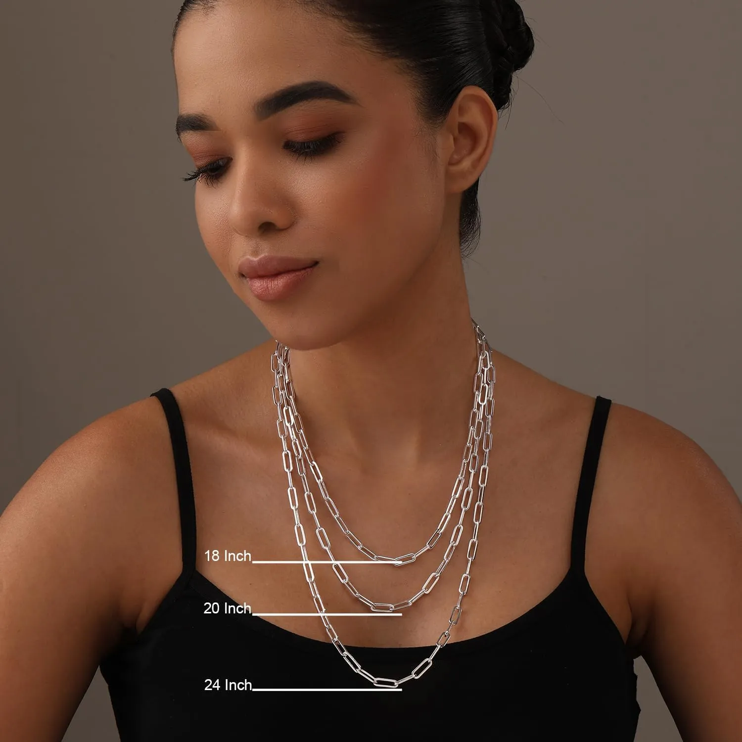 LeCalla 925 Sterling Silver Italian Paperclip Chain Necklace for Teen Women and Men (18, 20, 24, 36 Inches)