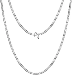 LeCalla 925 Sterling Silver Italian Thin 1.5mm Diamond-Cut Cuban Link Chain Necklace for Men Women (16, 18, 20, 22 Inches),Made in Italy