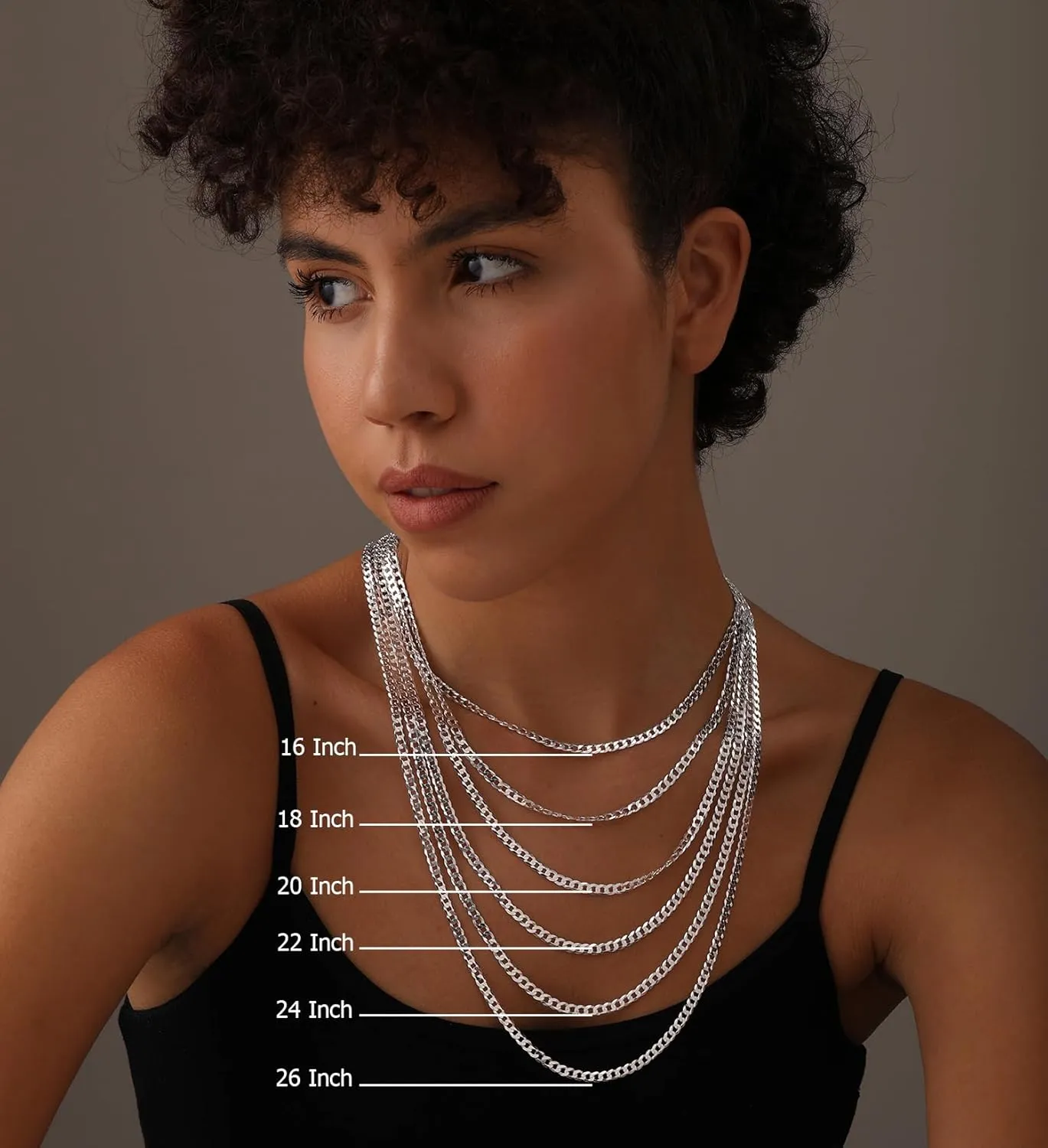 LeCalla Solid 925 Sterling Silver Italian 5mm, 6mm Diamond-Cut Cuban Link Curb Chain Necklace for Men Women (16, 18, 20, 22, 24, 26 Inches), Made in Italy