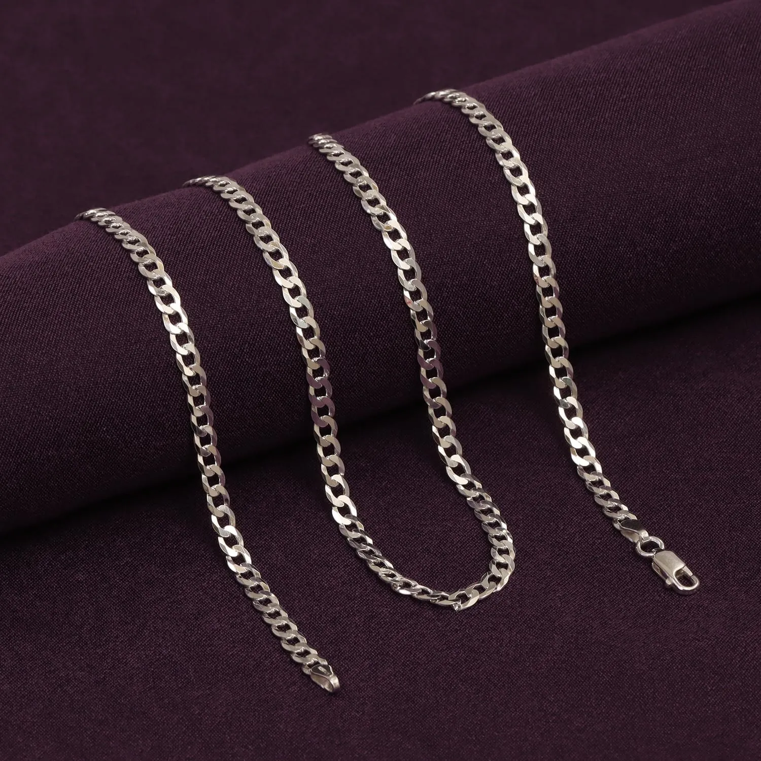 LeCalla Solid 925 Sterling Silver Italian 5mm, 6mm Diamond-Cut Cuban Link Curb Chain Necklace for Men Women (16, 18, 20, 22, 24, 26 Inches), Made in Italy