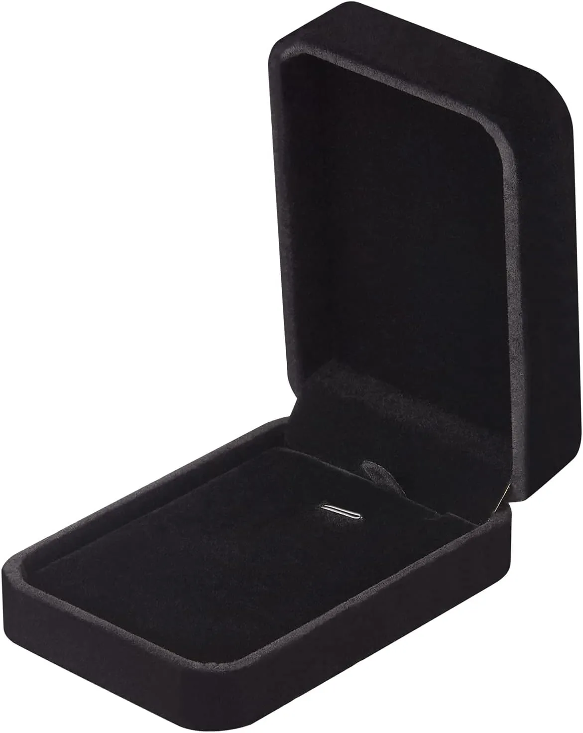 LETURE 3 Pieces Velvet Pendant Necklace Gift Boxes Set, Classic Jewelry Packaging Storage Case, Jewellry Display Box for Wedding, Engagement, Proposal, Birthday and Anniversary (Black)