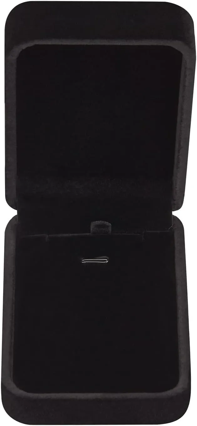 LETURE 3 Pieces Velvet Pendant Necklace Gift Boxes Set, Classic Jewelry Packaging Storage Case, Jewellry Display Box for Wedding, Engagement, Proposal, Birthday and Anniversary (Black)