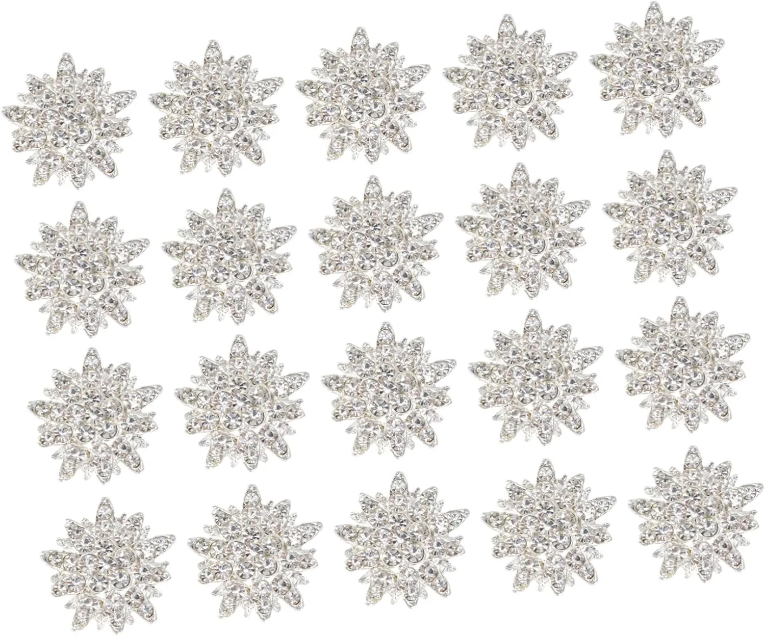 LIFKOME 24pcs Diamond Snowflake Accessories Jewelry Accessory Pendant Decor Alloy Accessory Jewelry Making