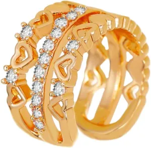 LIFKOME Delicate Earring Decorative Ear Clip Love Ear Cuff Comfortable Zircon Material Fashion Accessory