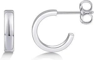 Limerencia Hypoallergenic G23 Pure Titanium Big Post Thin Square Edge Open Hoop | F136 Implant Grade Womens Dainty Hoop Earrings | Lightweight for Sensitive Ears