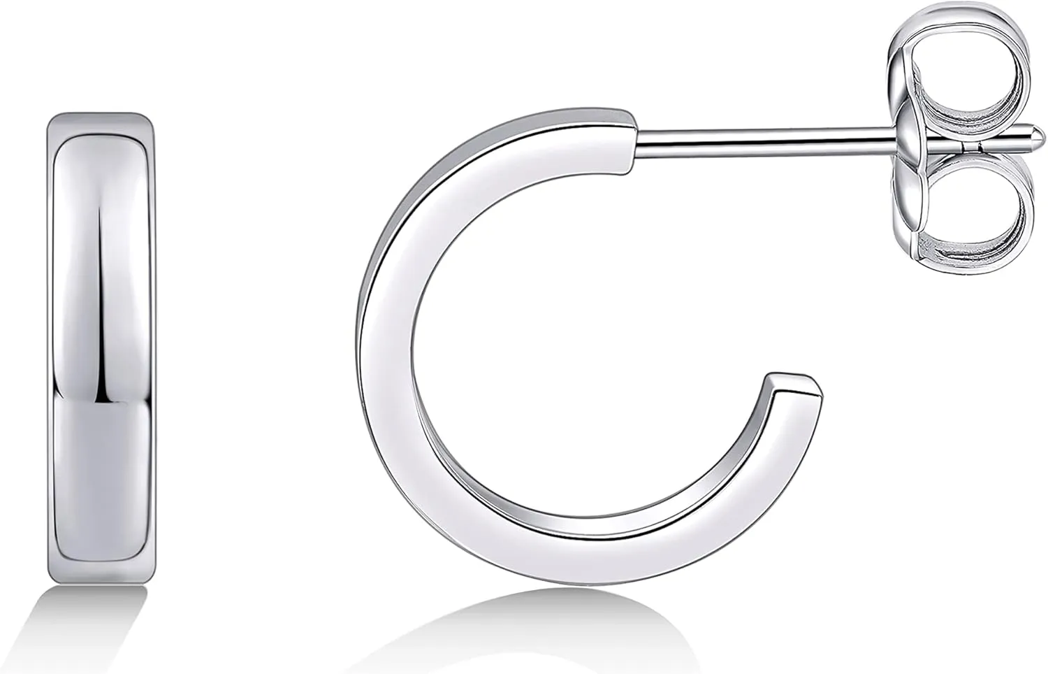 Limerencia Hypoallergenic G23 Pure Titanium Big Post Thin Square Edge Open Hoop | F136 Implant Grade Womens Dainty Hoop Earrings | Lightweight for Sensitive Ears