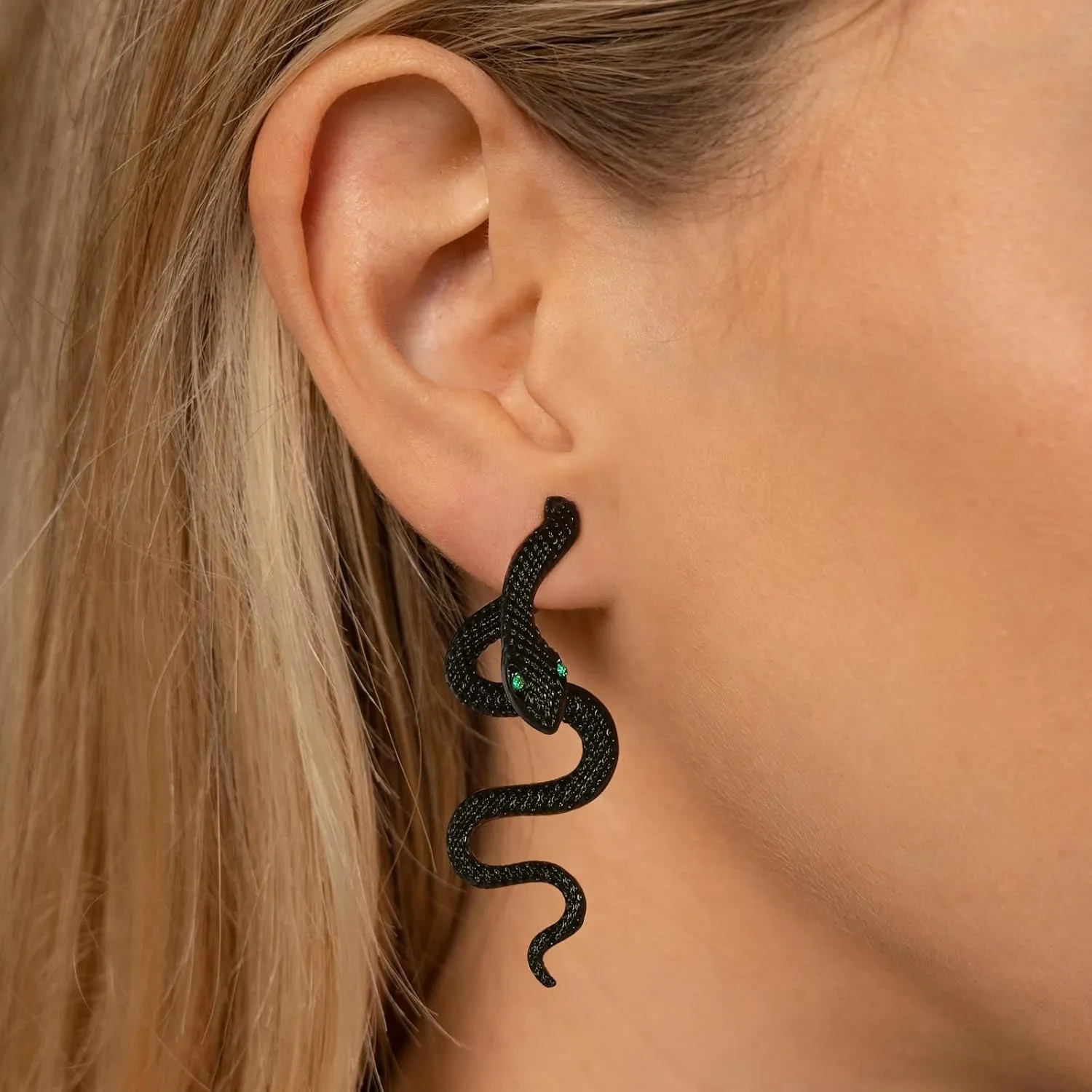 Long Snake Earrings for Women Men - Punk Hip Hop Goth Dangle Detachable Christmas Earrings