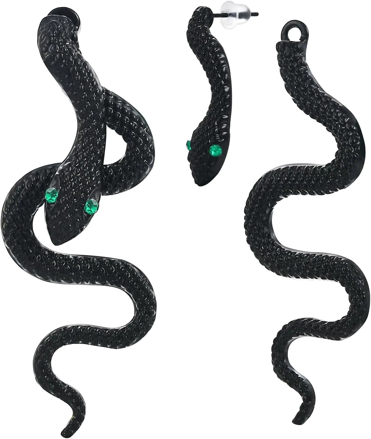 Long Snake Earrings for Women Men - Punk Hip Hop Goth Dangle Detachable Christmas Earrings