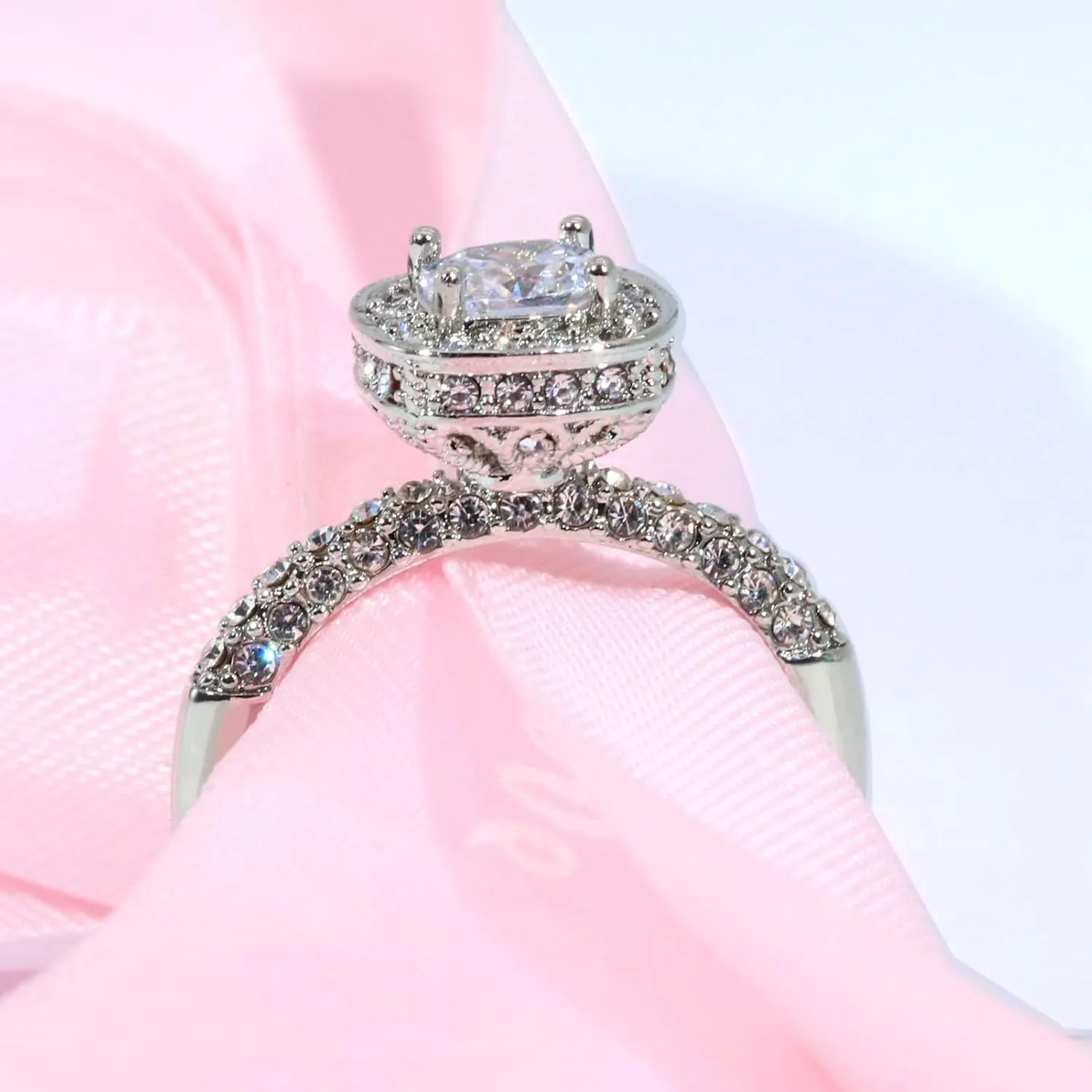 Matching Rings White Gold Plated AAA CZ Women Ring Couple Rings Wedding Band His and Her Ring