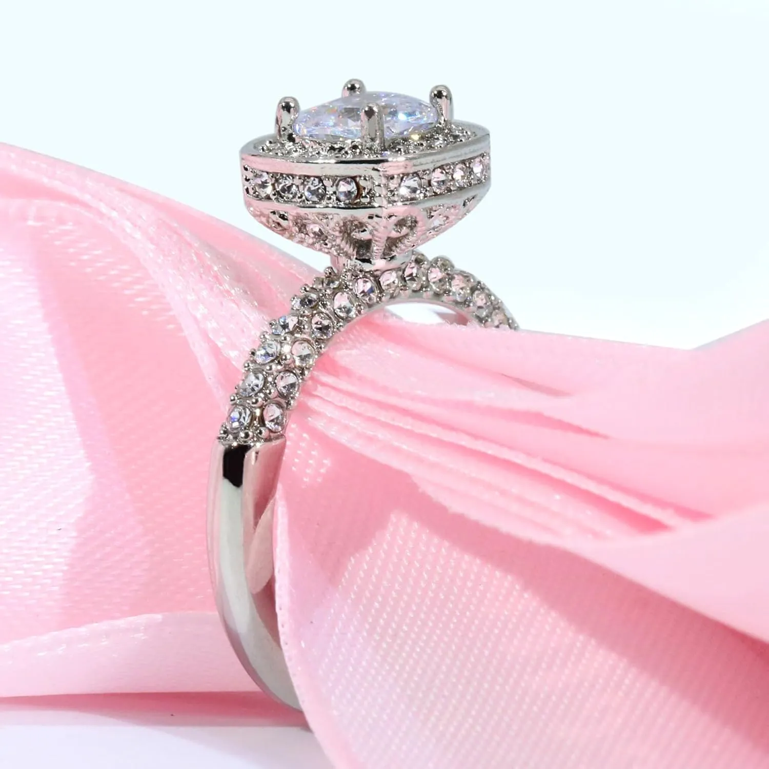 Matching Rings White Gold Plated AAA CZ Women Ring Couple Rings Wedding Band His and Her Ring