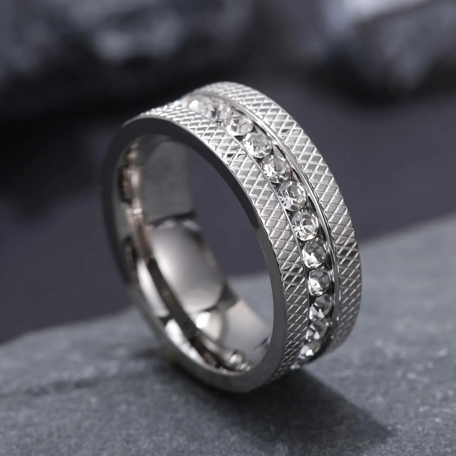 Matching Rings White Gold Plated AAA CZ Women Ring Couple Rings Wedding Band His and Her Ring