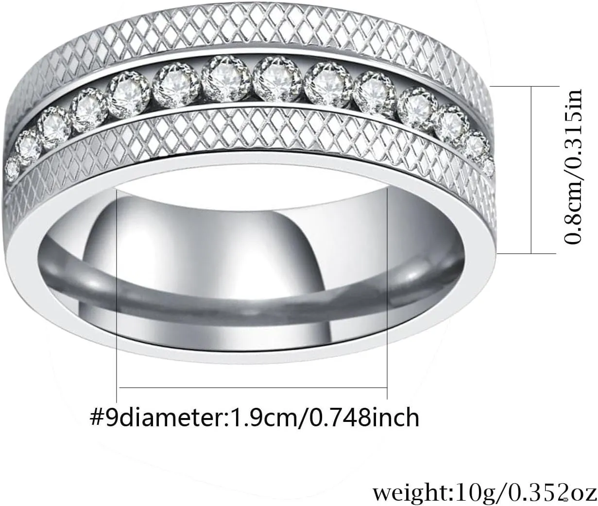 Matching Rings White Gold Plated AAA CZ Women Ring Couple Rings Wedding Band His and Her Ring