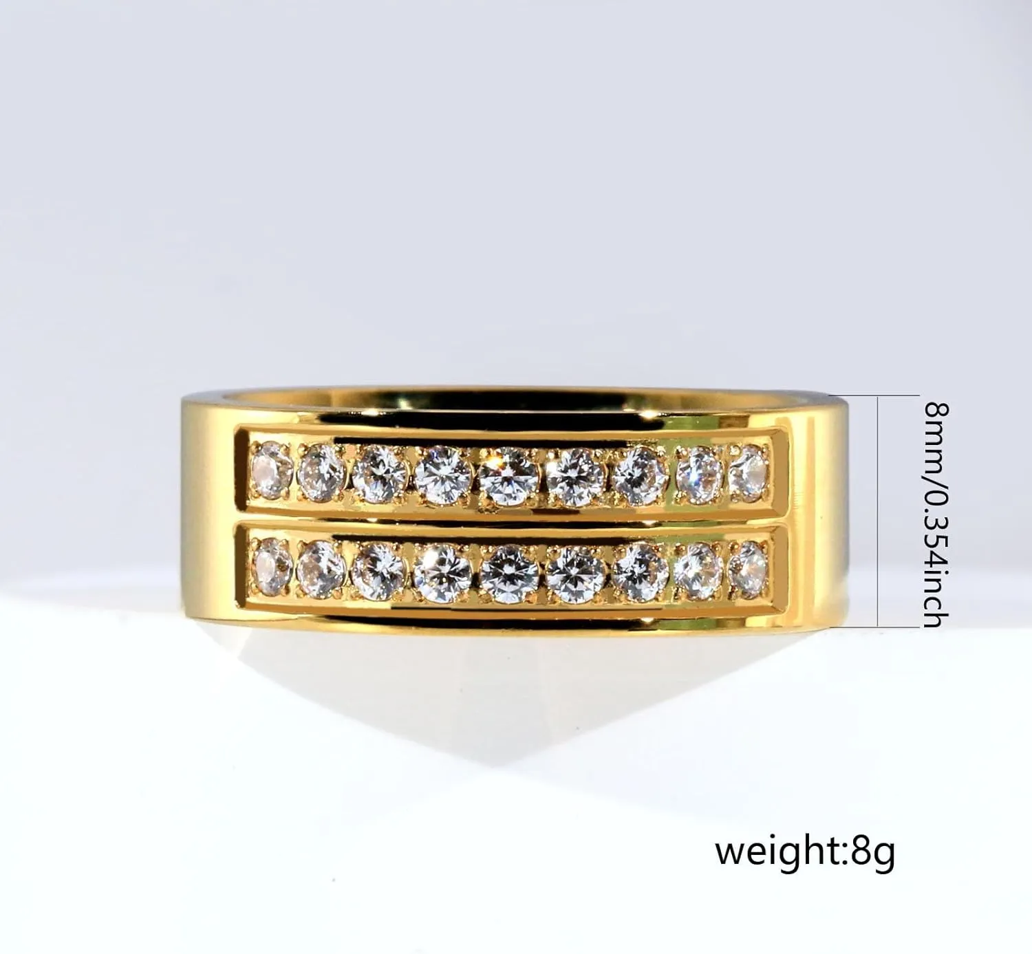 Matching Rings Yellow Gold Plated AAA CZ Women Ring Couple Rings Wedding Band His and Her Ring