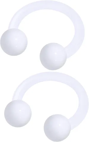 MATIGA 2Pcs Acrylic 16 gauge 5/16 8mm horseshoe earrings Piercing Jewelry Helix Rook Daith Eyebrow Cartilage 3mm Ball More Choices
