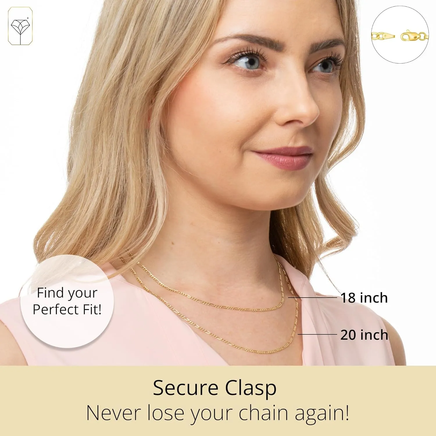 MAX   STONE 10K Gold Chains for Women & Men | 18 or 20 Inch Hypoallergenic Solid Gold Chains in Various Styles