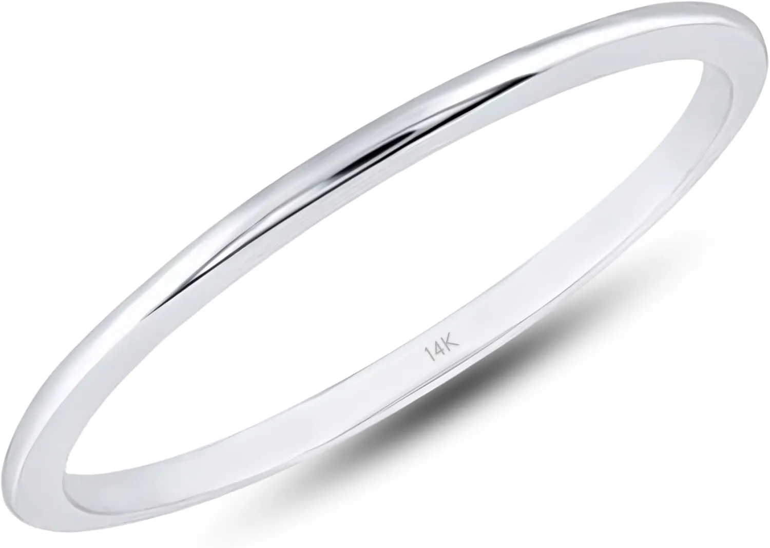 MAX   STONE 1MM Thin 14k Gold Wedding Band Ring for Women Dainty Stacking Ring in Rose White or Yellow Gold Hypoallergenic Anti Tarnish Spacer Ring Sizes 4.5 to 10