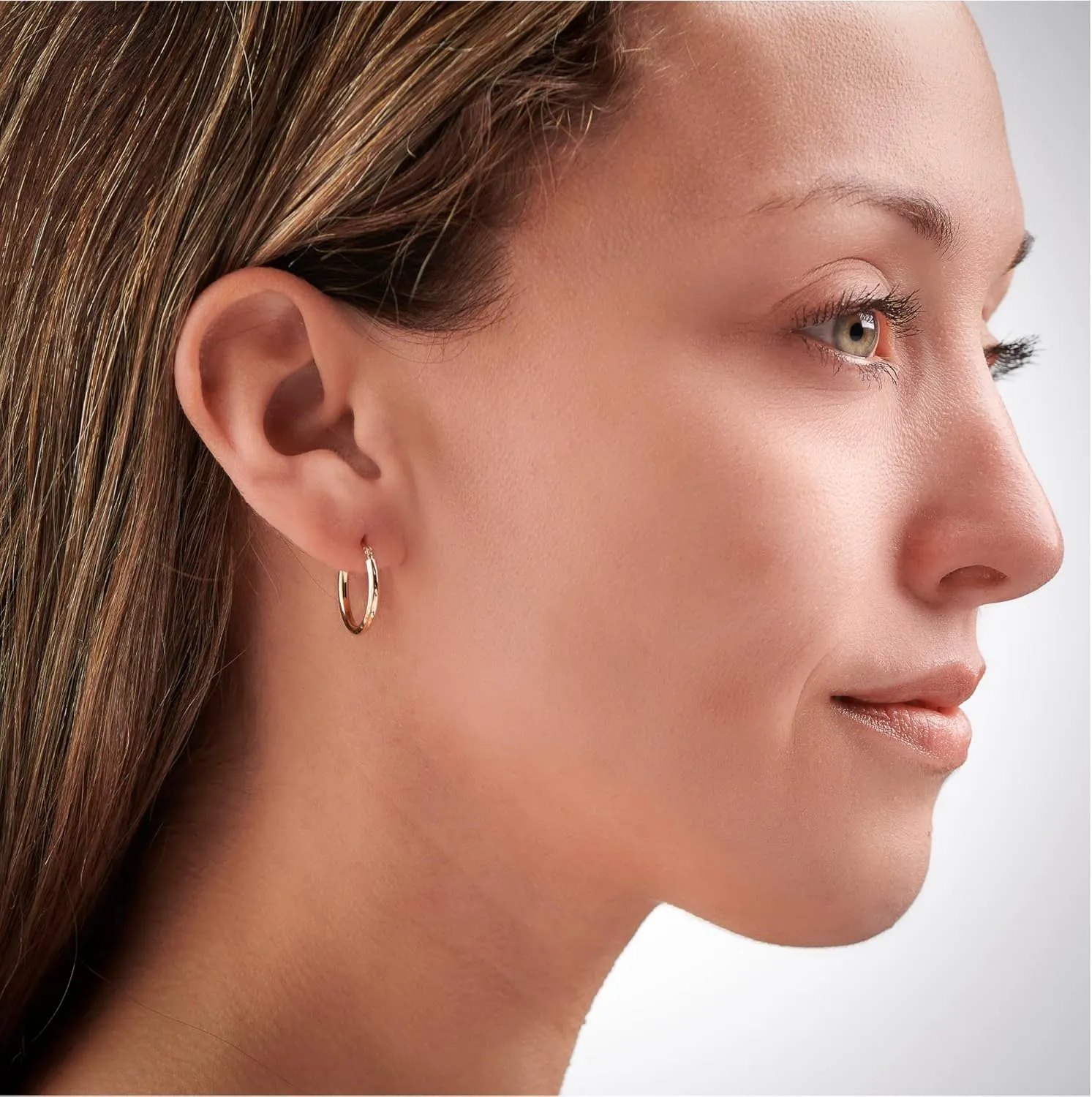 MAZZERI Solid 14k Gold Hoop Earrings 14k Real Gold For Women and Men - Diamond-cut Design, Hypoallergenic, Made in the USA,