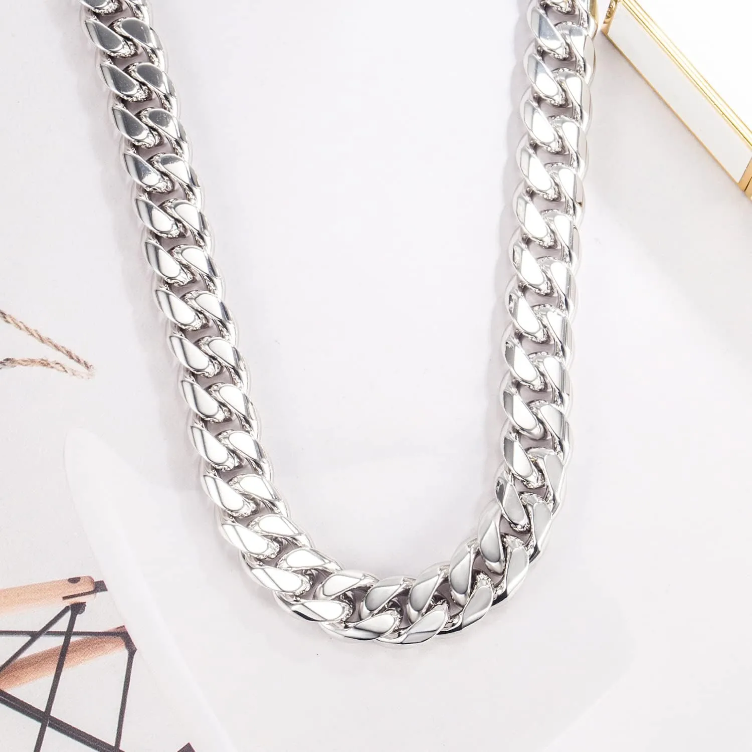 Men 925 Sterling Silver Solid Miami Cuban Chain Necklace 10MM &12MM- Curb Cuban 18 "20 "22" 24 "26" 28" Thick Big Link Choker For Man - Fine Jewelry