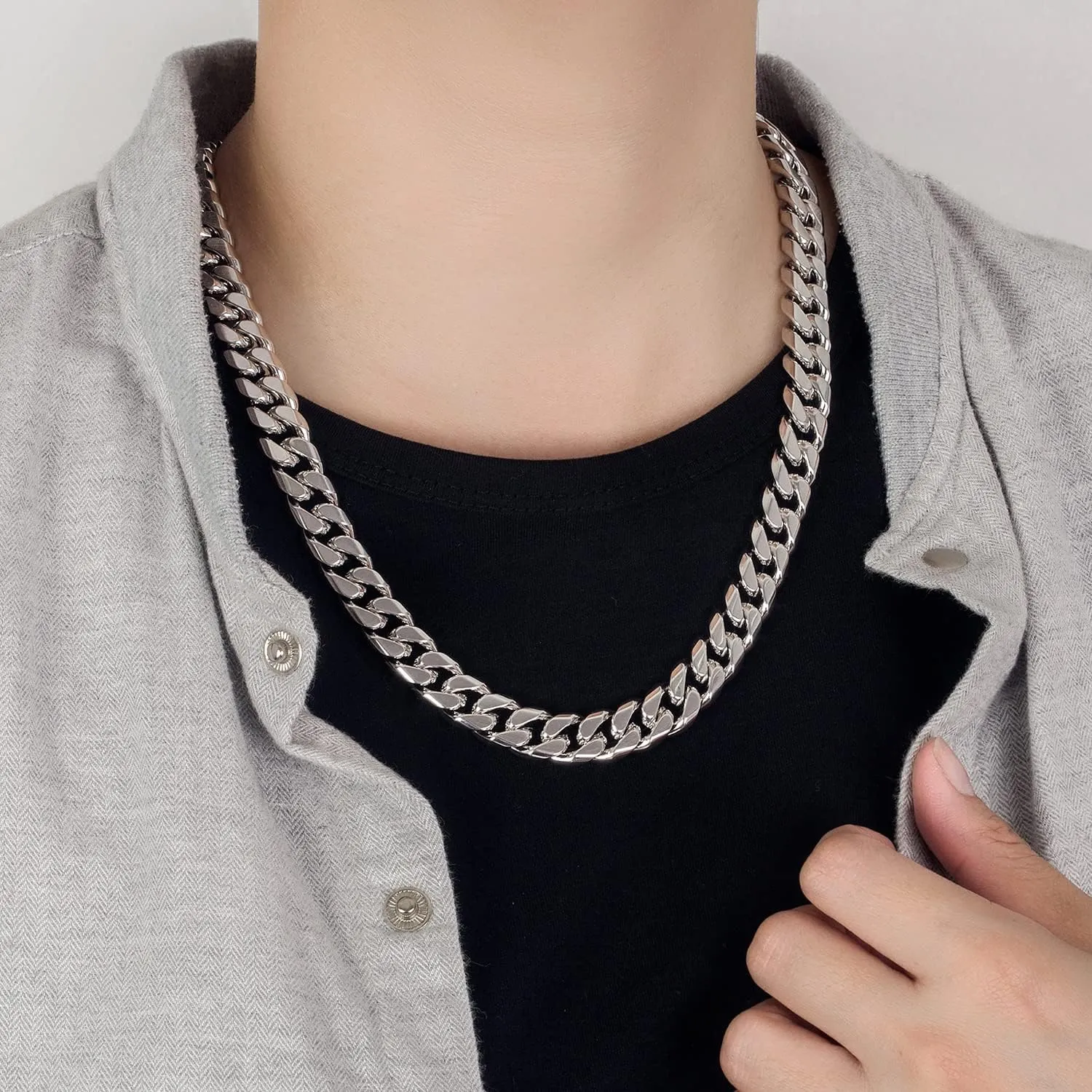 Men 925 Sterling Silver Solid Miami Cuban Chain Necklace 10MM &12MM- Curb Cuban 18 "20 "22" 24 "26" 28" Thick Big Link Choker For Man - Fine Jewelry