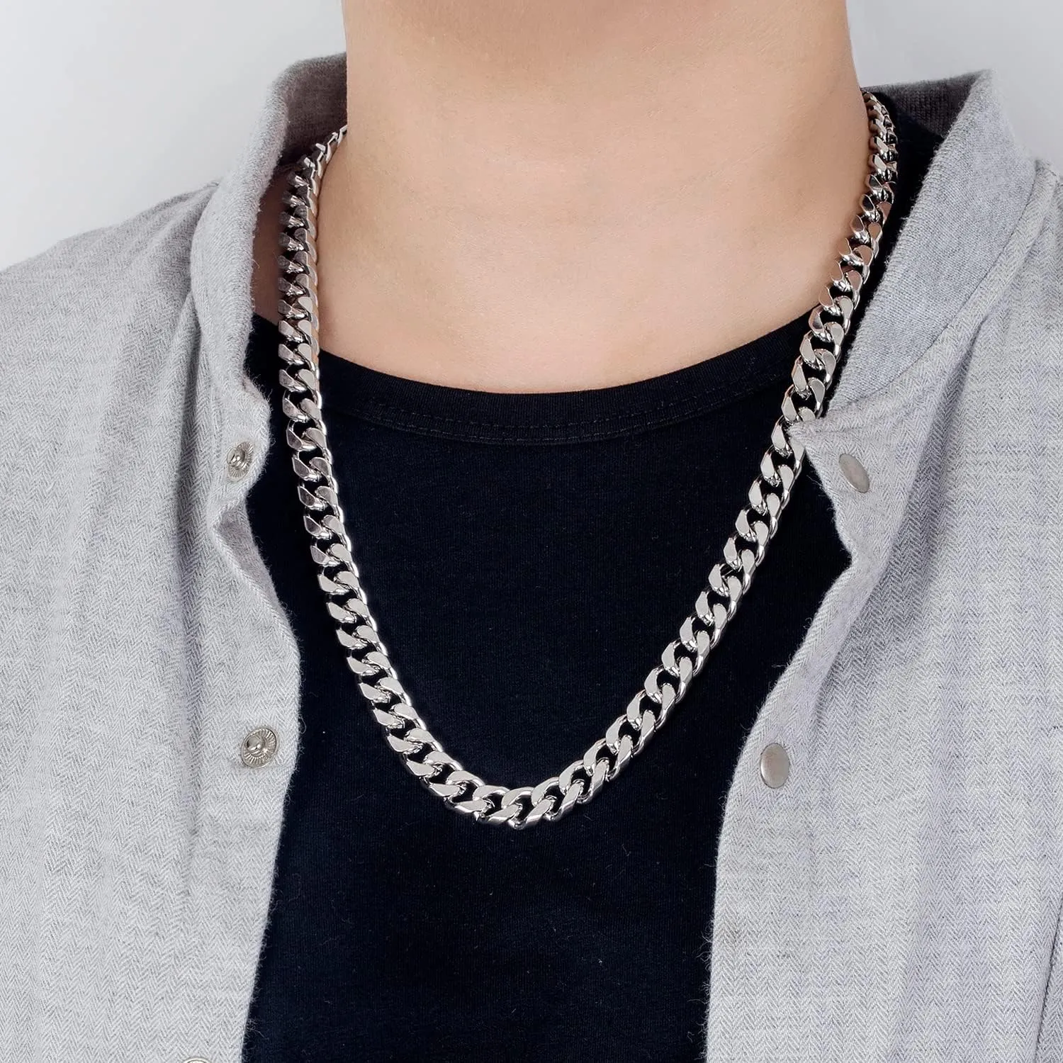 Men 925 Sterling Silver Solid Miami Cuban Chain Necklace 10MM &12MM- Curb Cuban 18 "20 "22" 24 "26" 28" Thick Big Link Choker For Man - Fine Jewelry