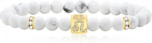 Men's Women's 12 Constellations Bracelet - Natural White Turquoise Stone 6mm Round Beads Exclusive Star Sign Bracelet Birthday Gift