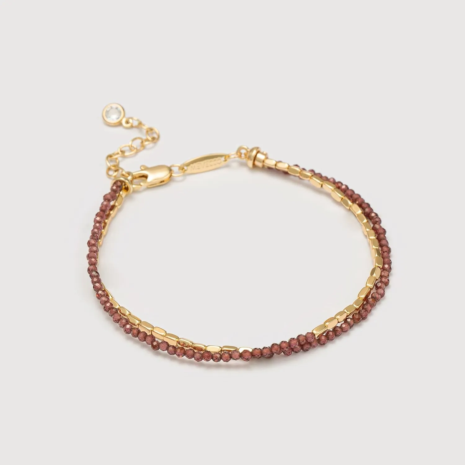 MEVECCO Bead Bracelet for Women Layered Stone Mixed Bracelets 18K Gold Plated Handmade Custom Beaded Charm Chain Bracelet Stack Jewelry Gifts