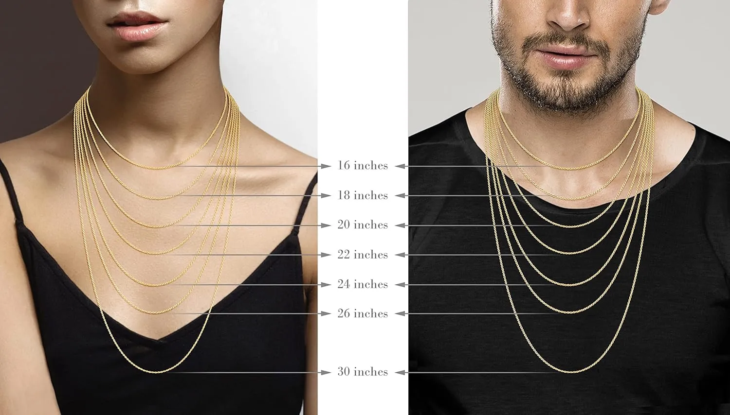 Miabella Italian 925 Sterling Silver, 18K Gold Plated 1.5mm Diamond-Cut Rope Chain Necklace for Women Men | Made in Italy