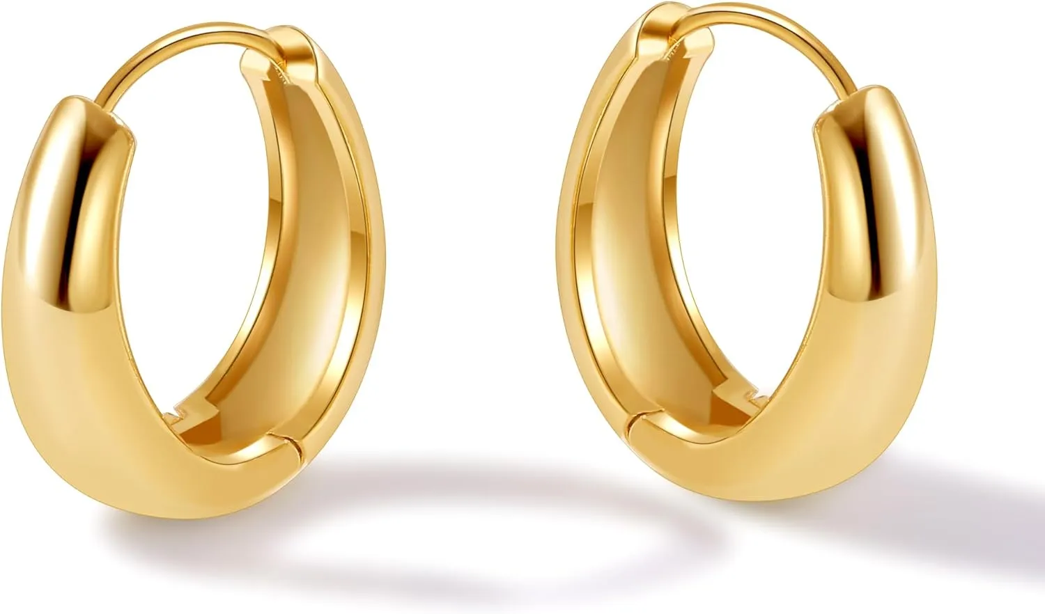 micuco Gold Hoop Earrings for Women, Gold Chunky Hollow Thick Hoops Earrings for Women