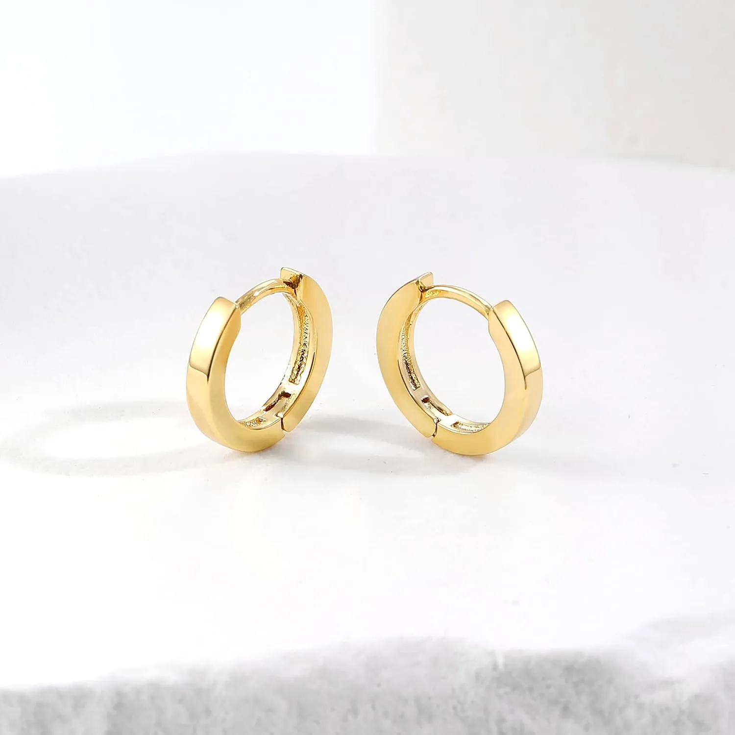 micuco Small Gold Hoop Earrings for Women 14K Gold Plated Huggie Hoop Earrings
