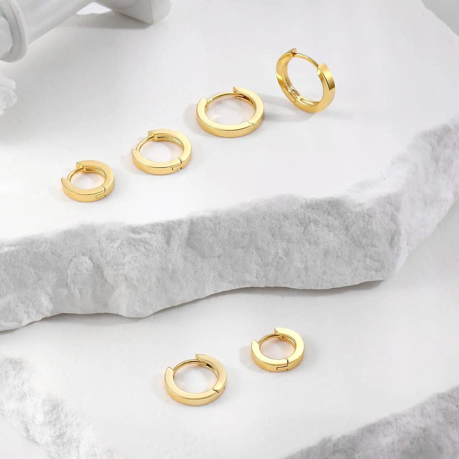 micuco Small Gold Hoop Earrings for Women 14K Gold Plated Huggie Hoop Earrings