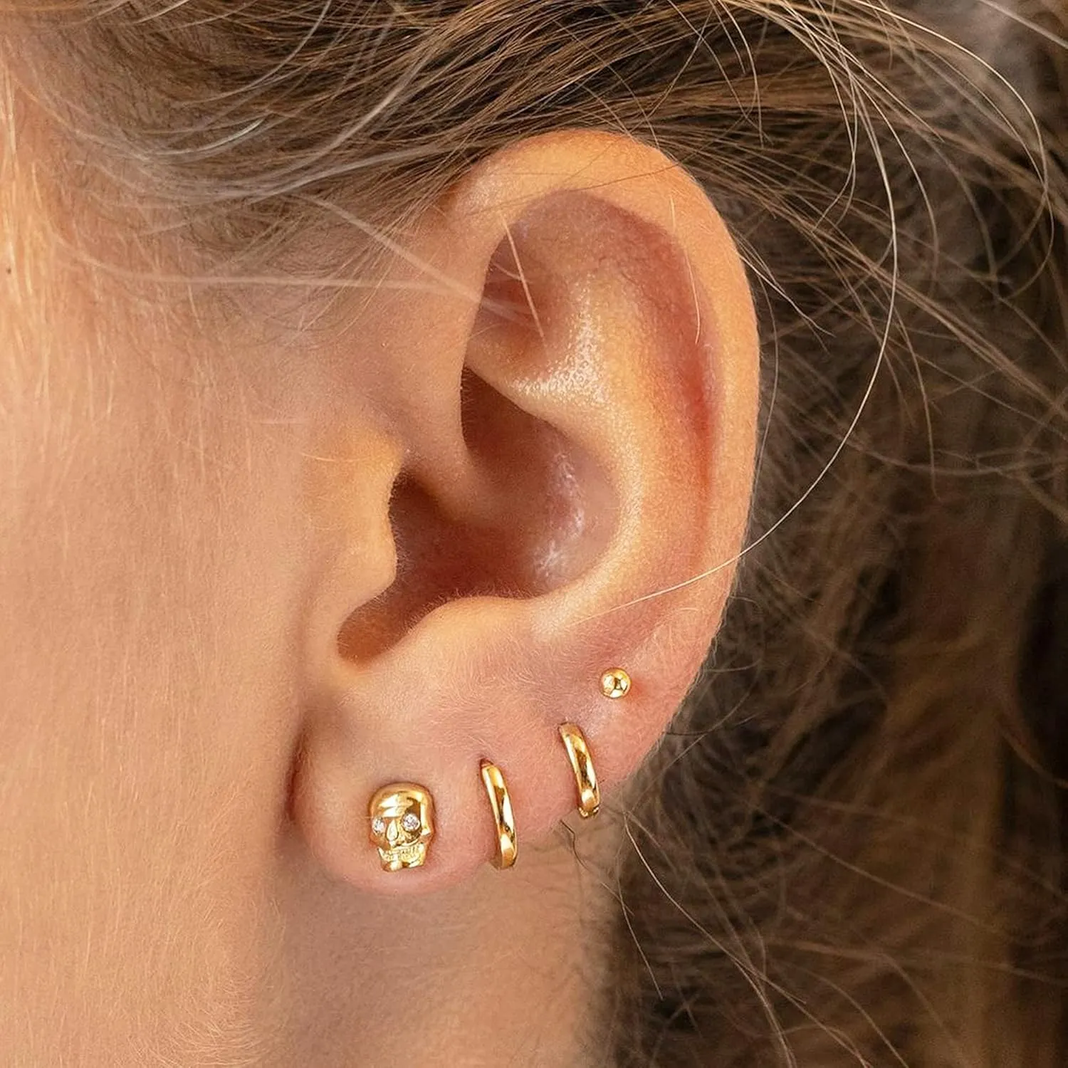 micuco Small Gold Hoop Earrings for Women 14K Gold Plated Huggie Hoop Earrings